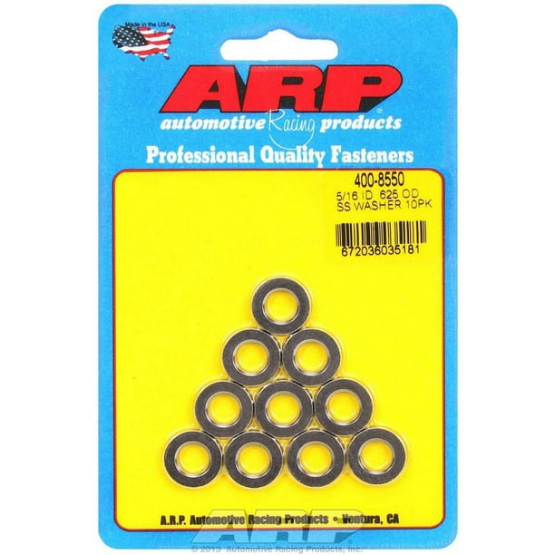 10 Piece ARP 400-8550 5/16 ID x .625 OD Stainless Steel Flat Washer 10 Piece ARP 400-8550 5/16 ID x .625 OD Stainless Steel Flat Washer